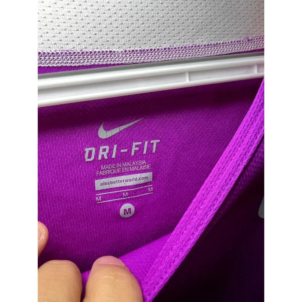 Nike Dri‎ Fit color block athletic t shirt womens medium workout athleisure_2